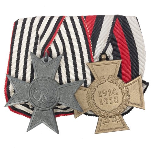 German medalbar with Kiregshilfskreuz + Nichtkämpferkreuz