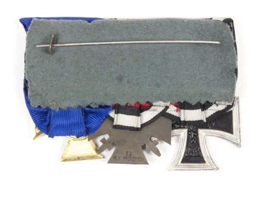 German medalbar with Polizei Dienstauszeichnung 25 Jahre + WWI EK2 + FEK