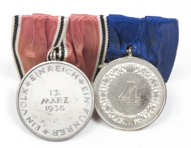 German medalbar with Wehrmacht Dienstauszeichnung 4 Jahre + Anschlussmedaille