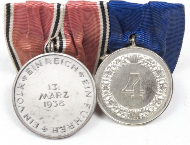 German medalbar with Wehrmacht Dienstauszeichnung 4 Jahre + Anschlussmedaille