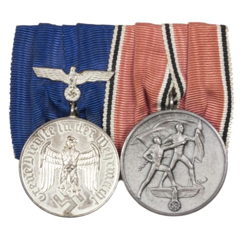 German medalbar with Wehrmacht Dienstauszeichnung 4 Jahre + Anschlussmedaille