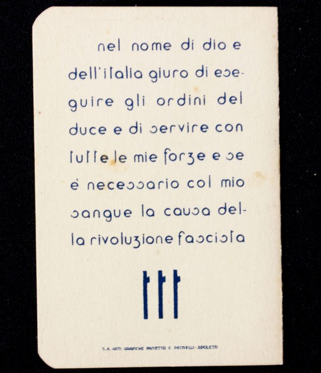 (Italy) ONB. Opera Nazionale Balilla card