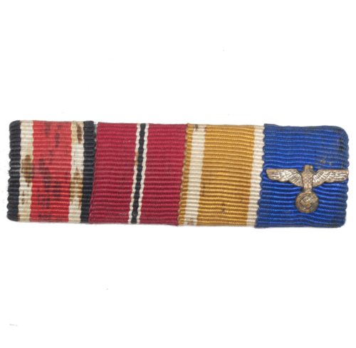 Luftwaffe ribbon with Ek2, Ostmedaille, Westwall. Heer Dienstauszeichnung 4 Jahre