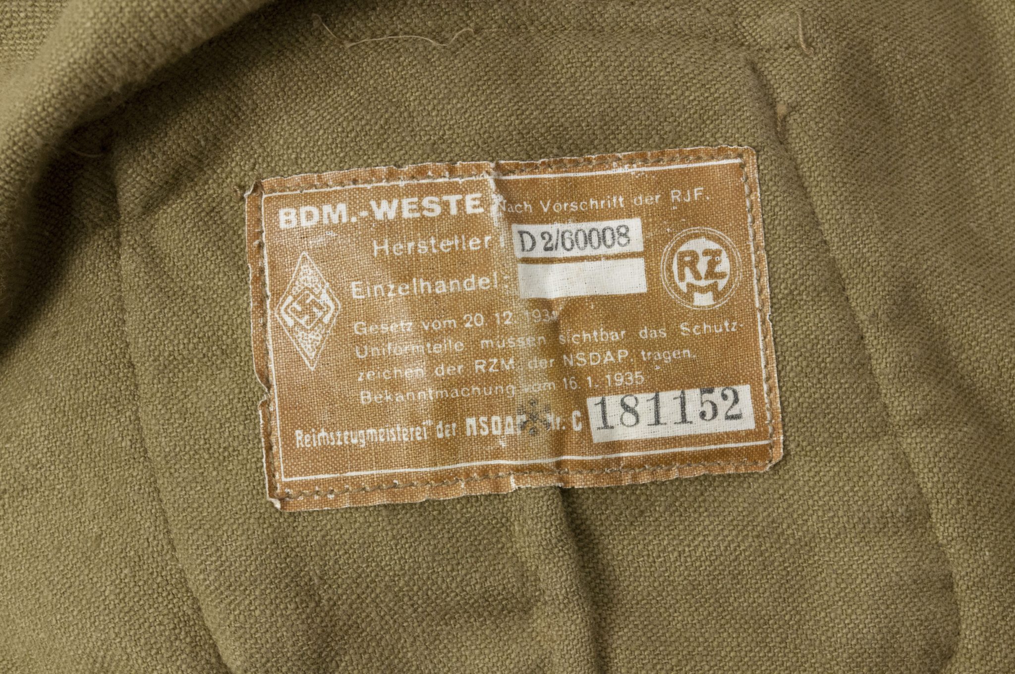 Bund Deutsche Mädel (BDM) Klettervest (RZM) - Image 34