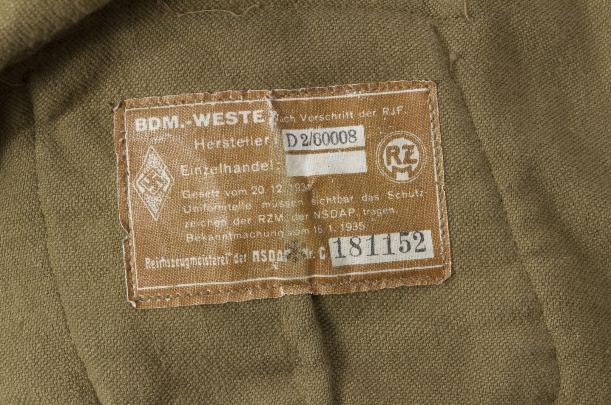Bund Deutsche Mädel (BDM) Klettervest (RZM) - Image 35