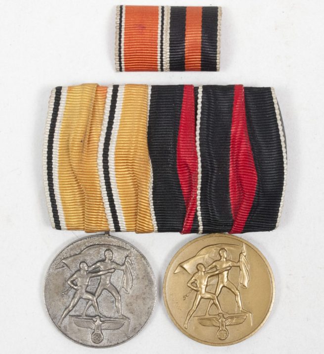 German double medalbar with Anschlussmedaille + Sudetenlandmedaille (1938)