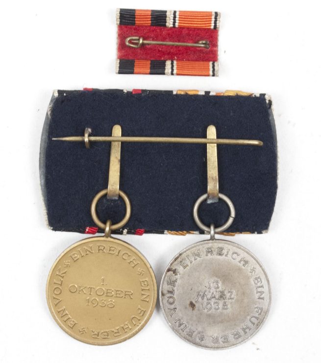 German double medalbar with Anschlussmedaille + Sudetenlandmedaille (1938)