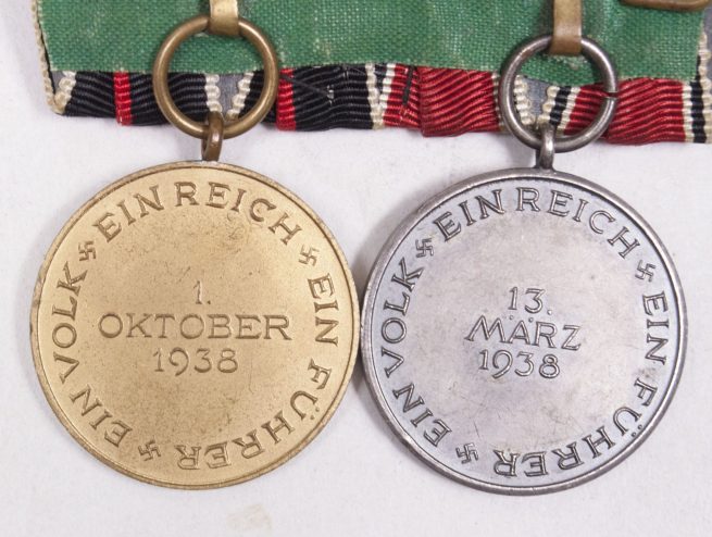 German double medalbar with Anschlussmedaille + Sudetenlandmedaille (1938)