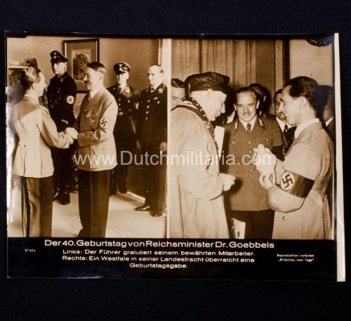 (Pressphoto) Der 40. Geburtstag von Reichsminister Dr. Goebbels (24x18cm)