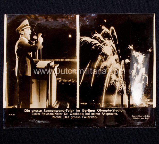 (Pressphoto) Die grosse Sonnewend-Feier im Berliner Olympia-Stadion (24x18cm)