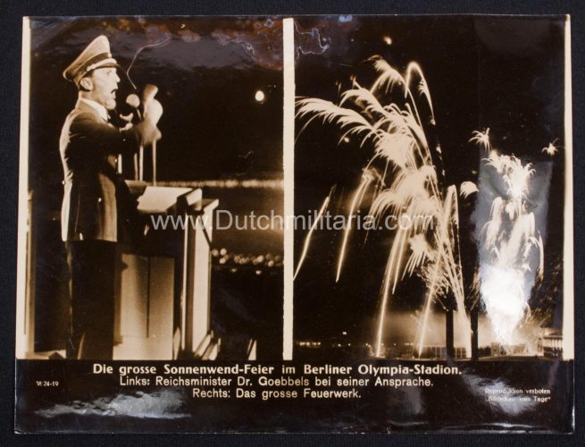 (Pressphoto) Die grosse Sonnewend-Feier im Berliner Olympia-Stadion (24x18cm)