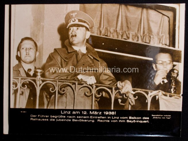 (Pressphoto) Hiter Anschluss Austria (!) Linz am 12. März 1938! (24x18cm) - RARE