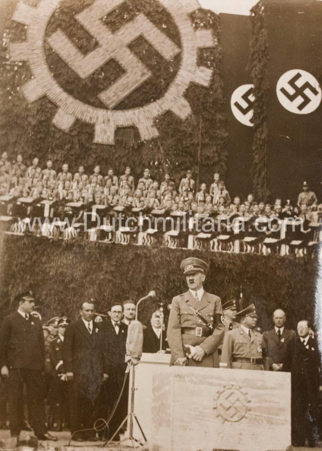 (Pressphoto) Hiter - Grundsteinlegung zur Volkswagen-Fabrik in Fallersleben (24x18cm)