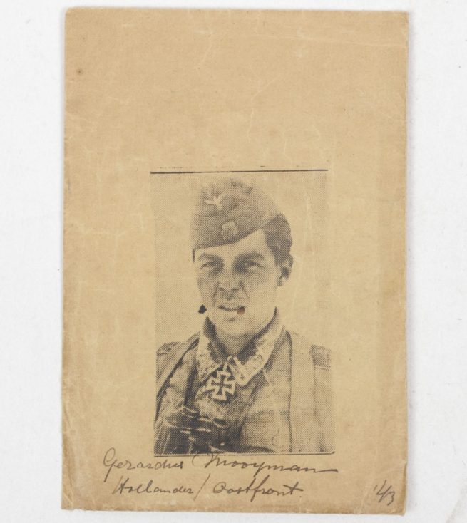 Ritterkreuzträger SS-Rottenführer Gerardus Mooyman 14.SS-Freiwilligen-Legion “Nederland” printing plate with original envelope - RARE