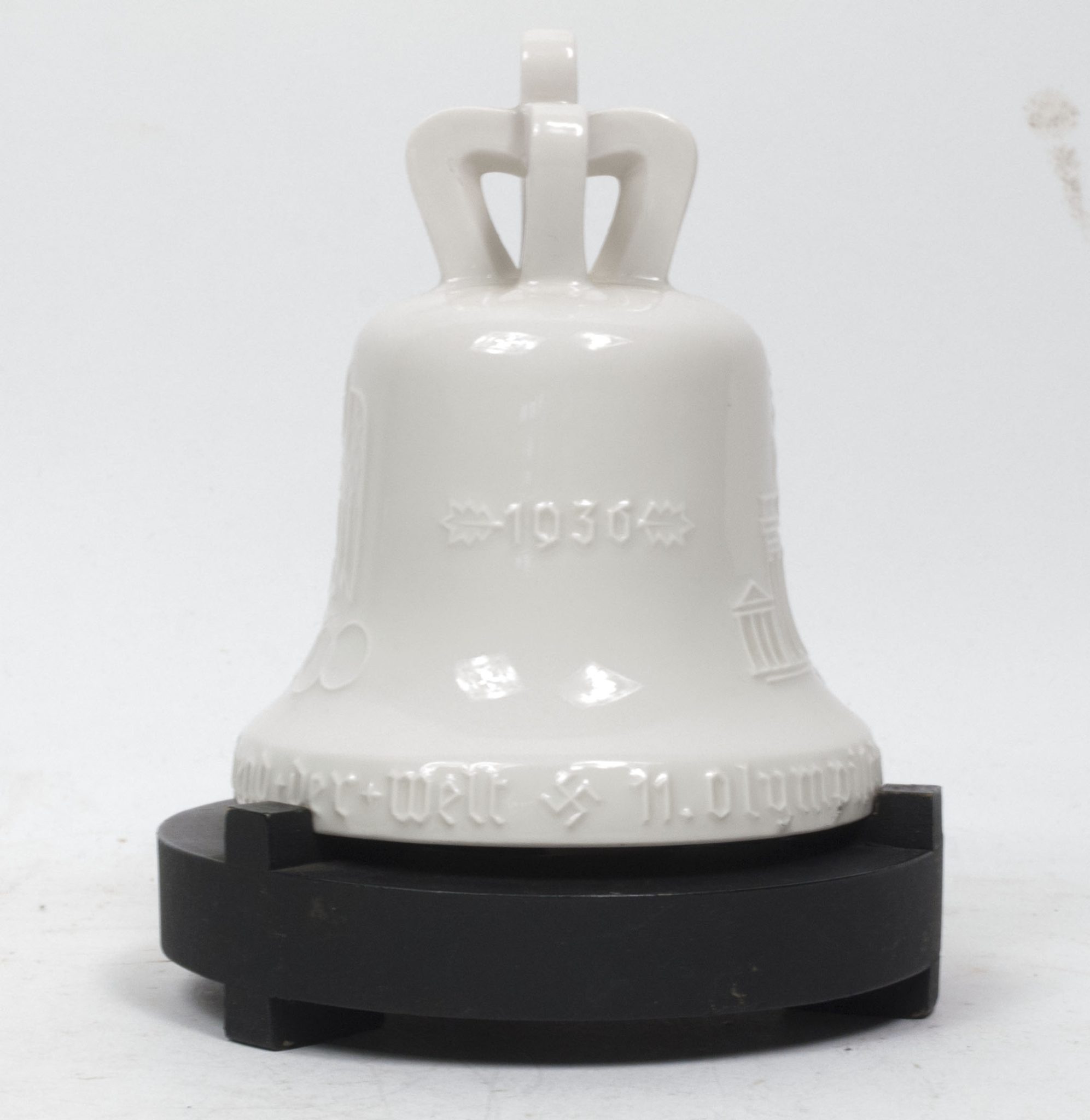 KPM Berlin Porcelain Olympic Games 1936 bell + wooden base - Image 5