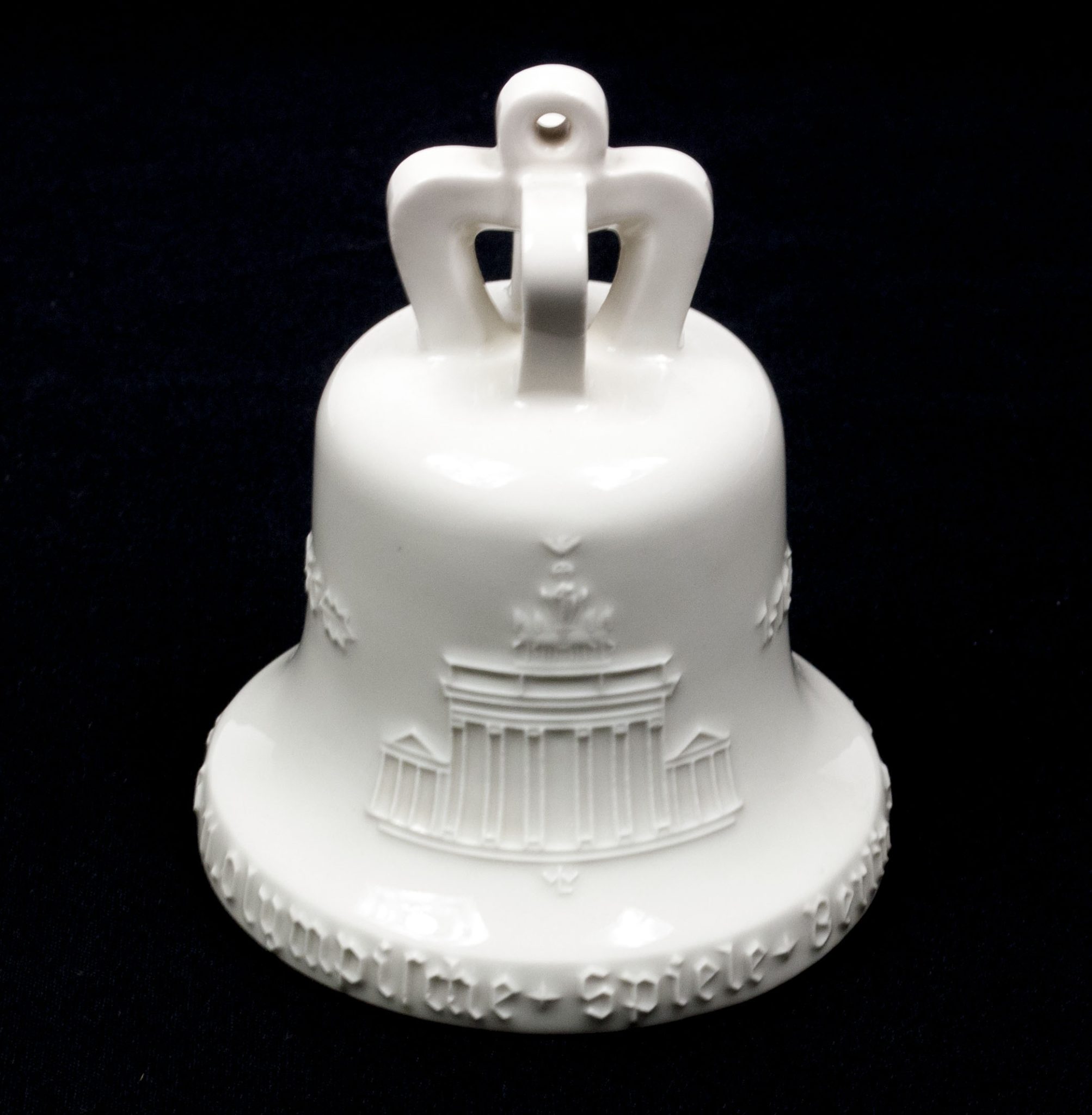 KPM Berlin Porcelain Olympic Games 1936 bell + wooden base
