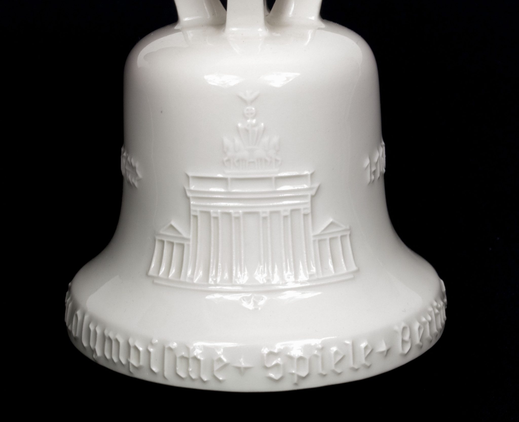 KPM Berlin Porcelain Olympic Games 1936 bell + wooden base