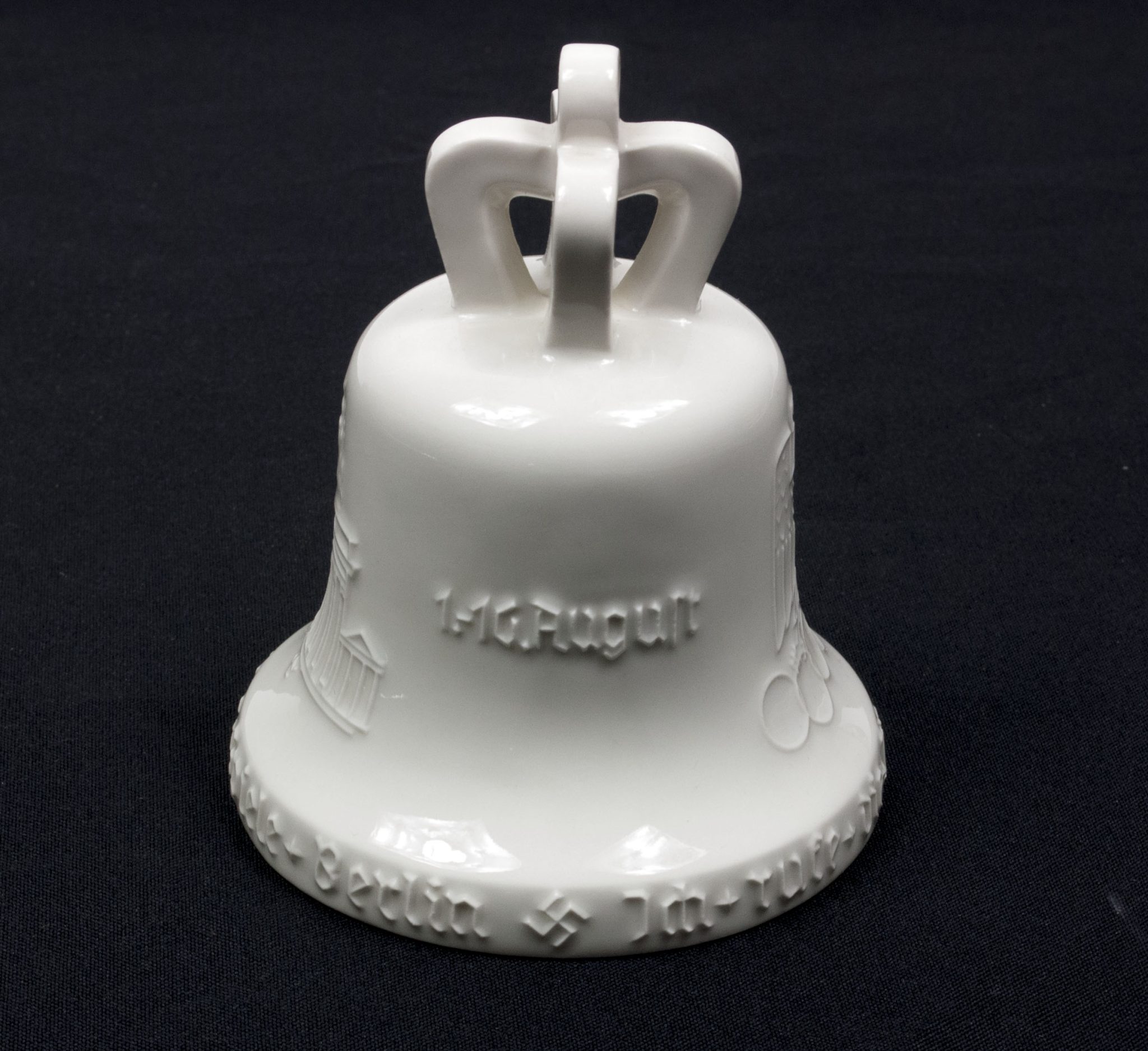 KPM Berlin Porcelain Olympic Games 1936 bell + wooden base