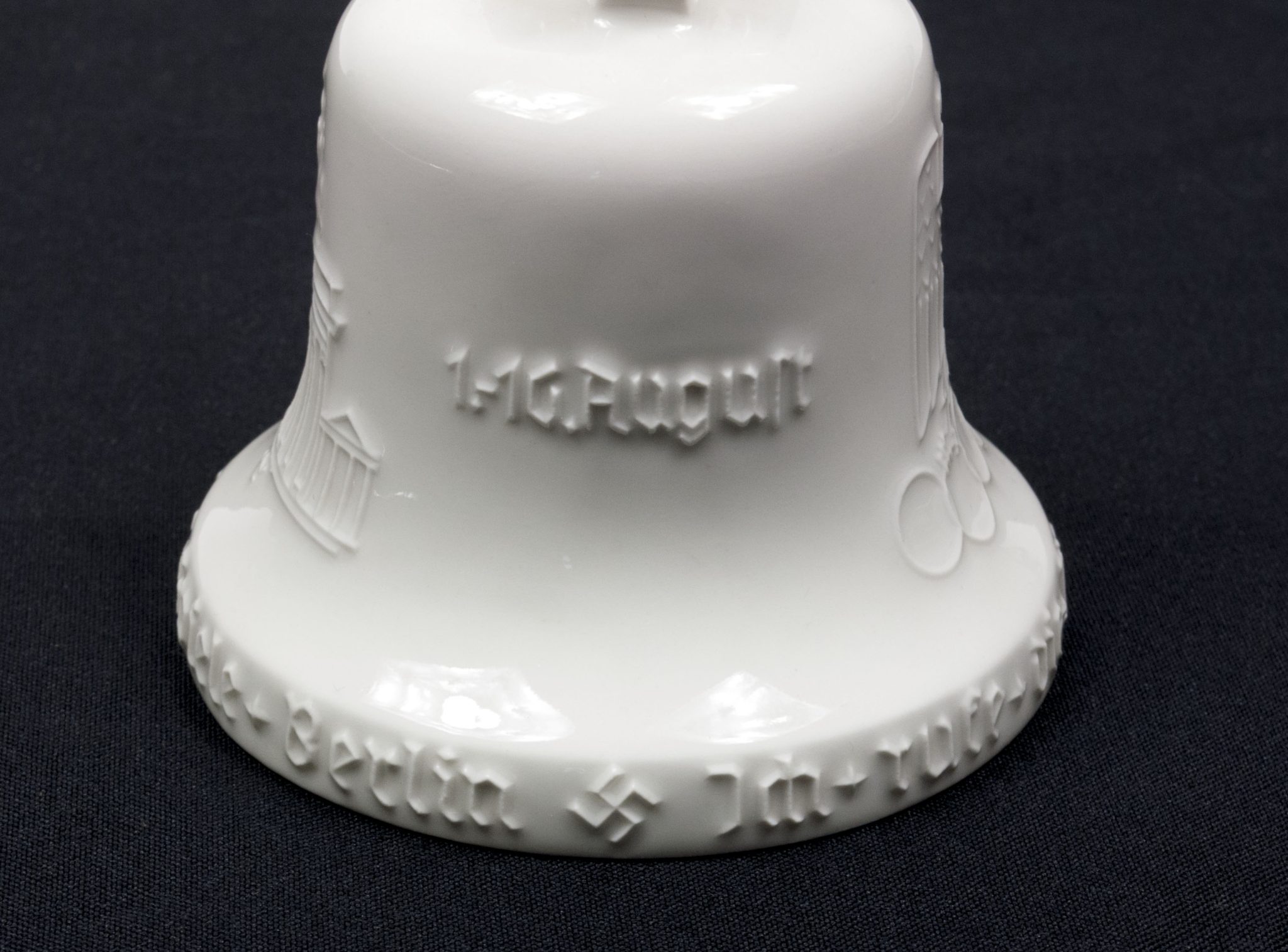 KPM Berlin Porcelain Olympic Games 1936 bell + wooden base