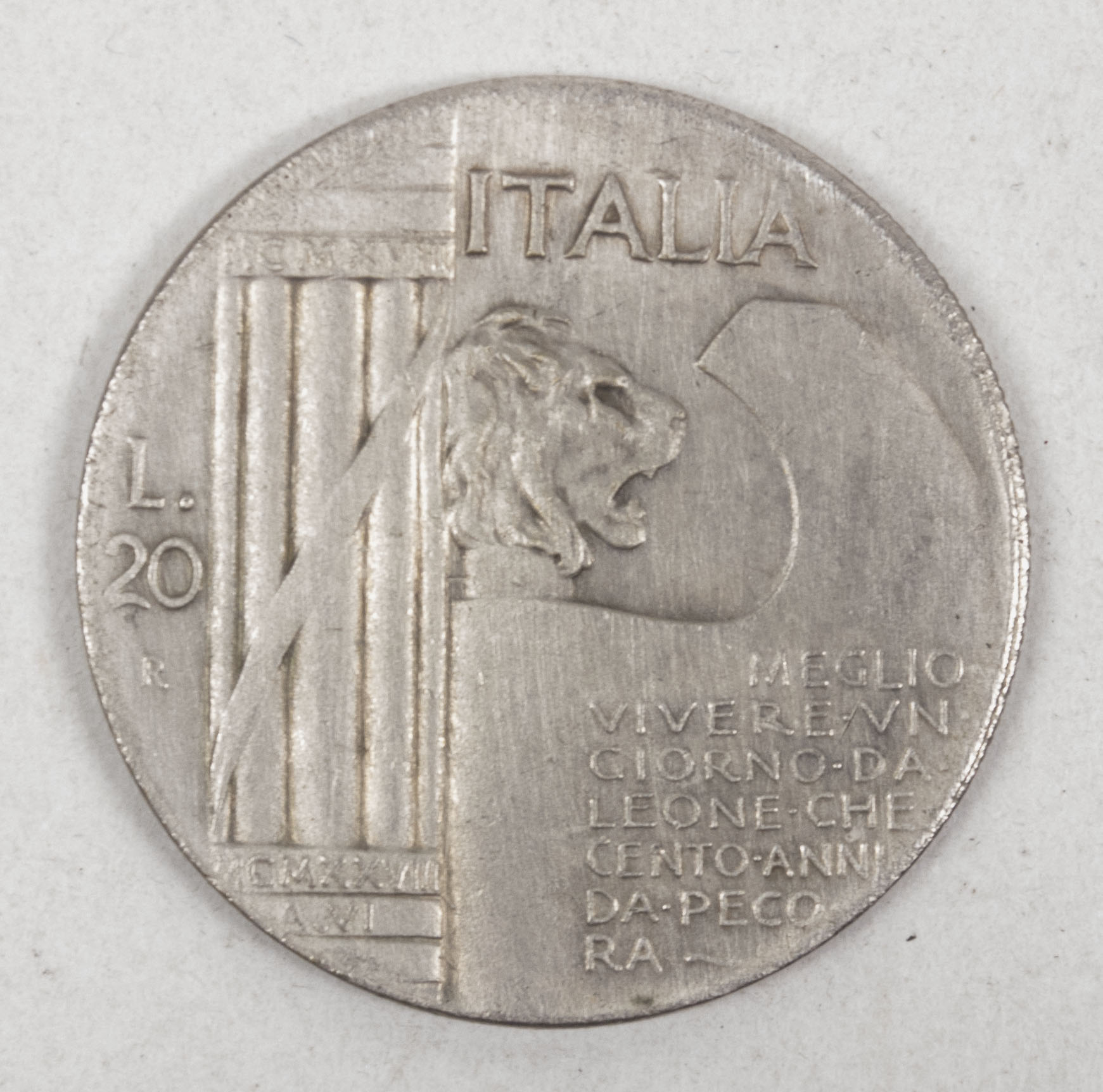 Mussolini MCMXLIII - 20 lire coin