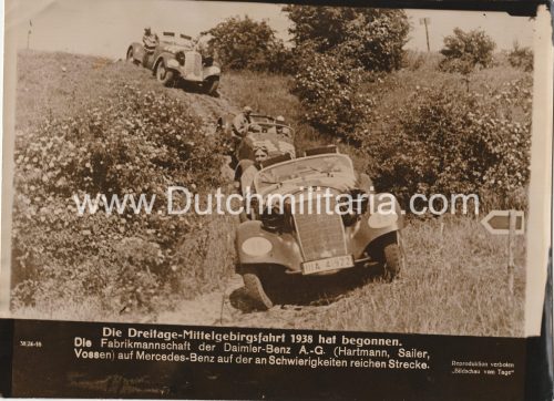 (Pressphoto) Die Dreitage-Mittelgebirgsfahrt 1938 hat begonnen (24x18cm)