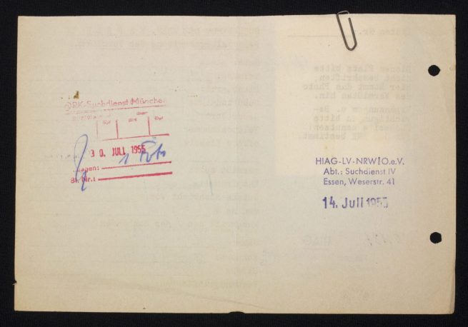 SS - Hiag Tracing Service File card for a SS-Totenkopf member