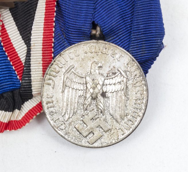 WWII German Heer medalbar with Kriegsverdienstkreuz + Dienstauszeichnung 4 Jahre