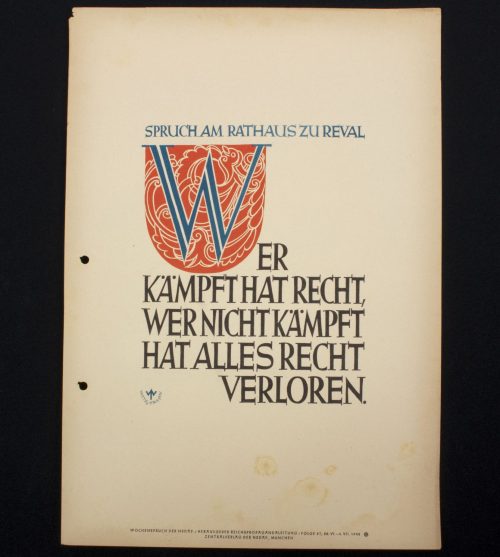 WWII German Wochenspruch (propaganda miniposter) 
