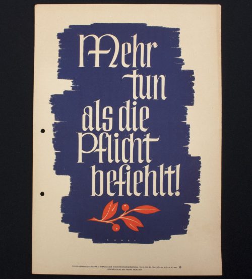 WWII German Wochenspruch (propaganda miniposter) with a saying of Knabe
