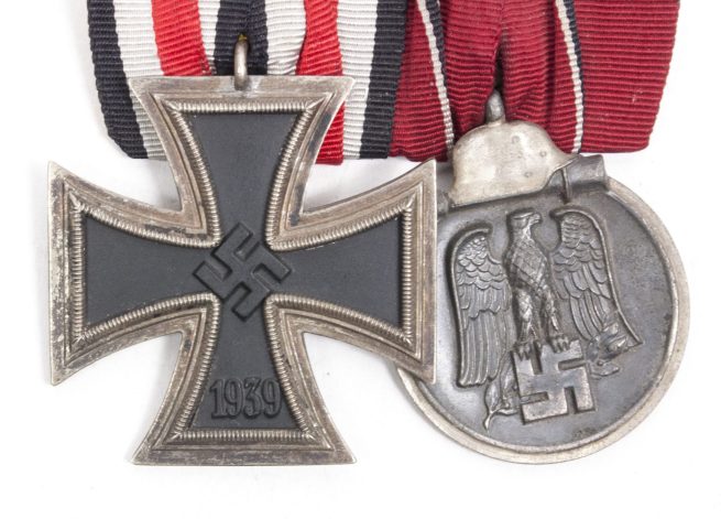 WWII German medalbar with IRon cross second class + Ostmedaille