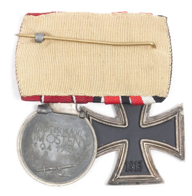 WWII German medalbar with IRon cross second class + Ostmedaille