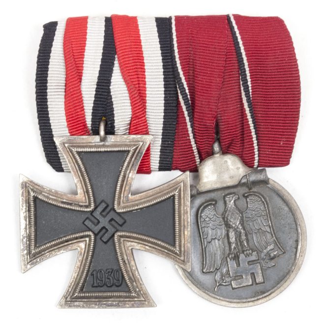 WWII German medalbar with IRon cross second class + Ostmedaille