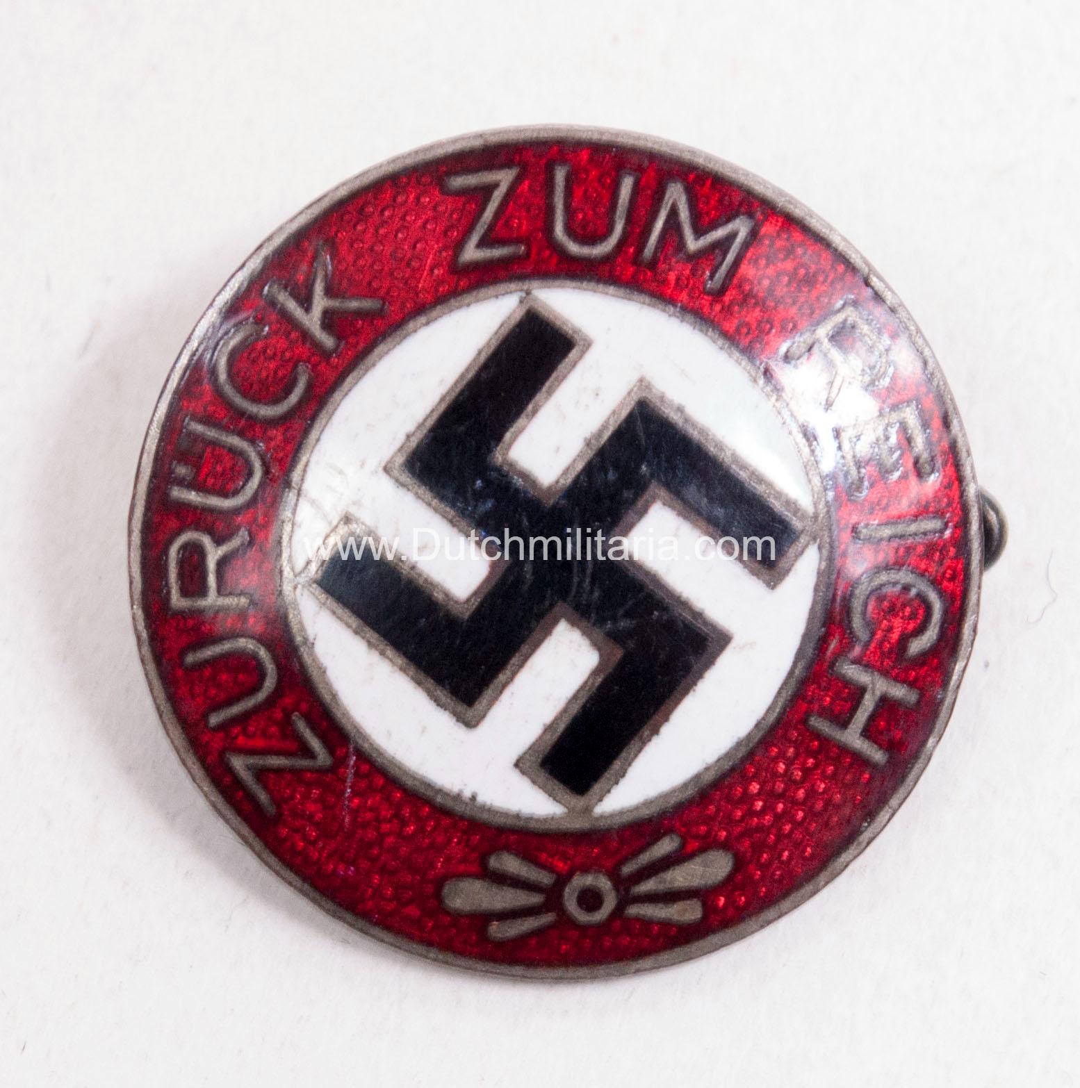 Zuruck-zum-Reich-Saarland-Propaganda-Badge-1923-1935-Maker-Karl-Hensler-Ultra-rare