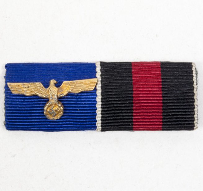 Double ribbon Wehrmacht (Heer) Dienstauszeichnung 4 Jahre + Sudeten annexation medal