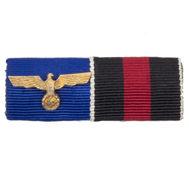 Double ribbon Wehrmacht (Heer) Dienstauszeichnung 4 Jahre + Sudeten annexation medal