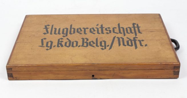 Flugbereitschaft Luftgau Kommando Belgien Nordfrankreich wood crate - rare