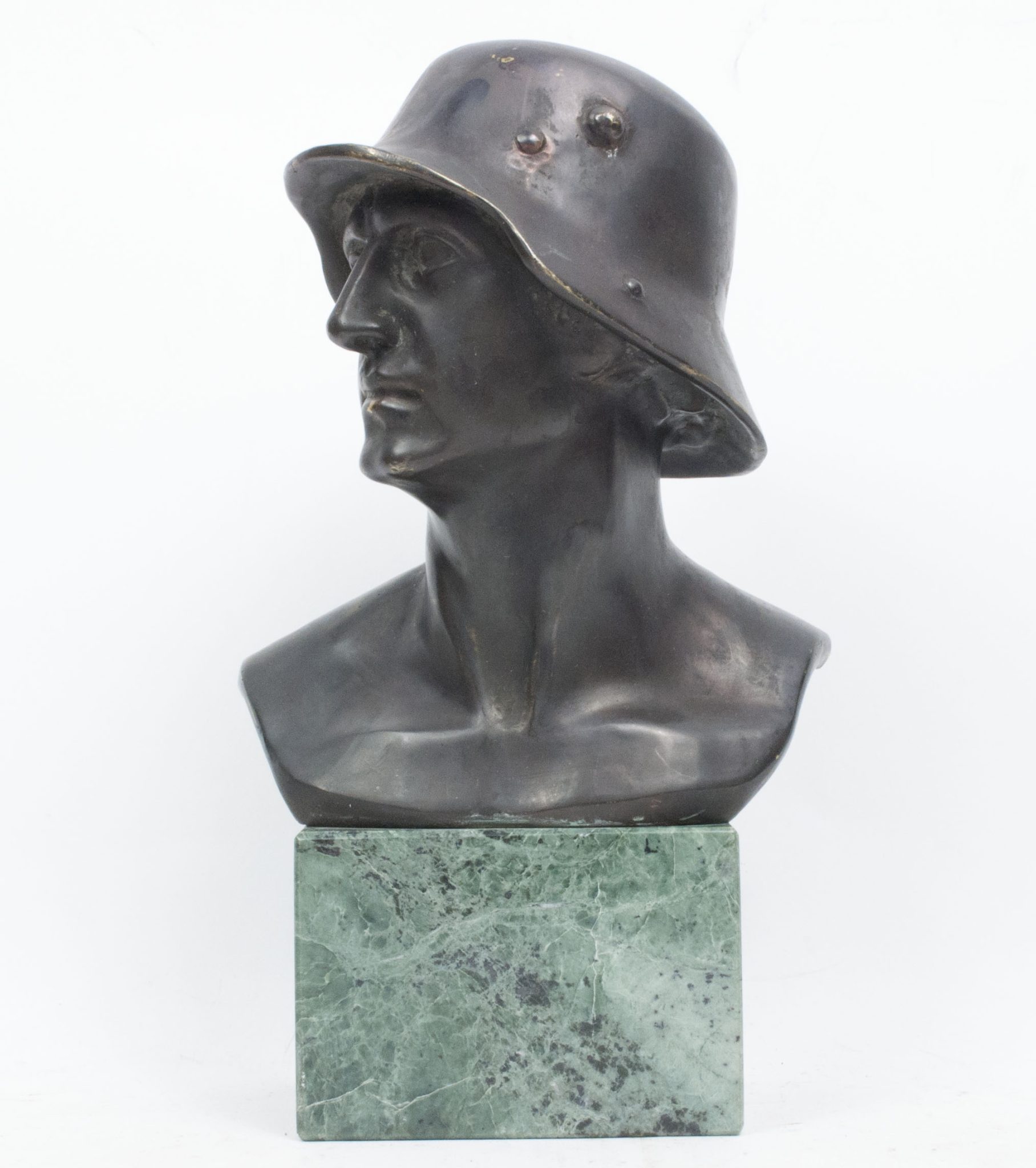 German-World-War-I-Frontsoldier-bust-large-size-30-cm-matching-Stahlhelmbund-Plaque-by-artist-Fritz-P.-Zimmer-VERY-RARE