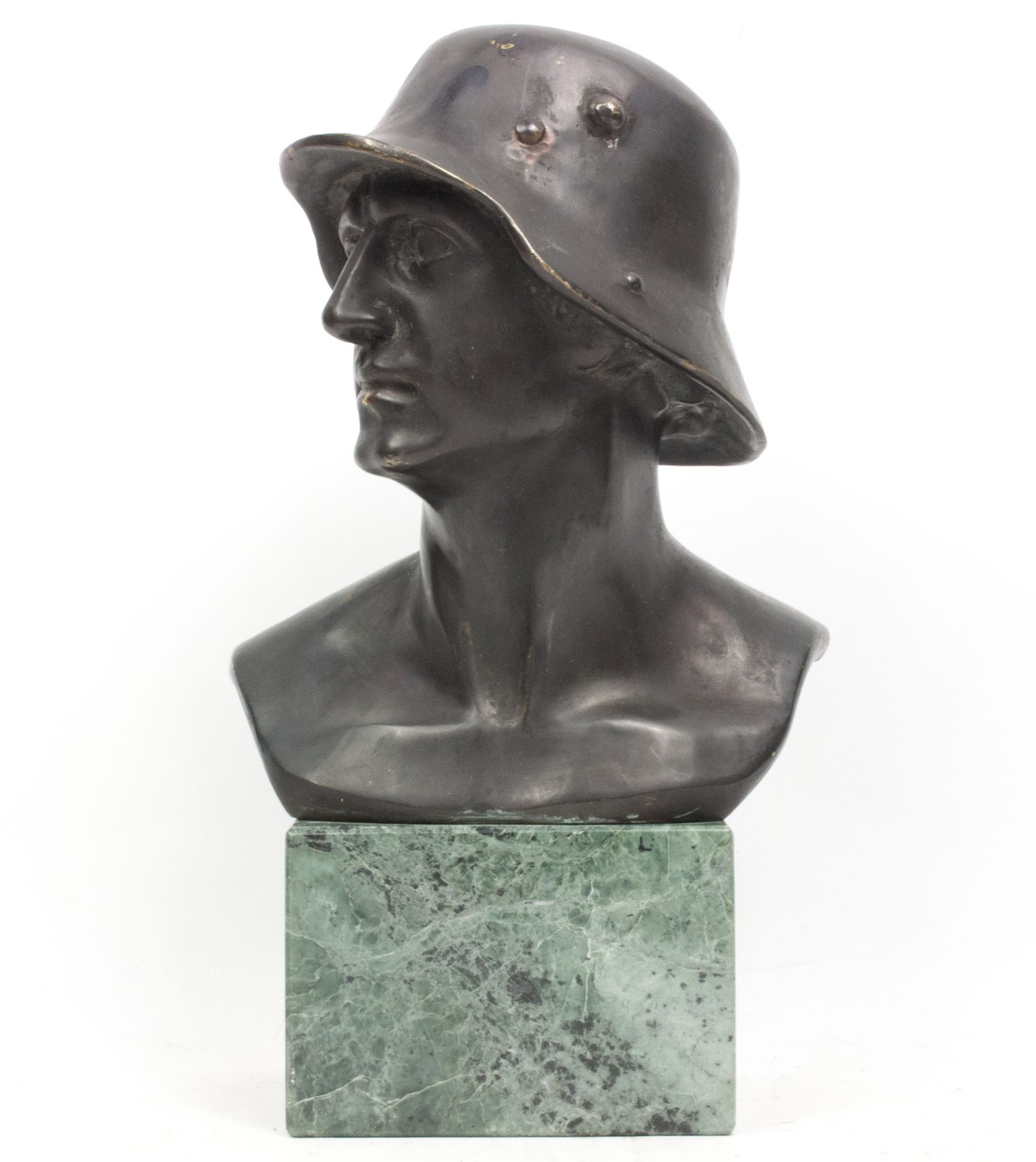 German-World-War-I-Frontsoldier-bust-large-size-30-cm-matching-Stahlhelmbund-Plaque-by-artist-Fritz-P.-Zimmer-VERY-RARE