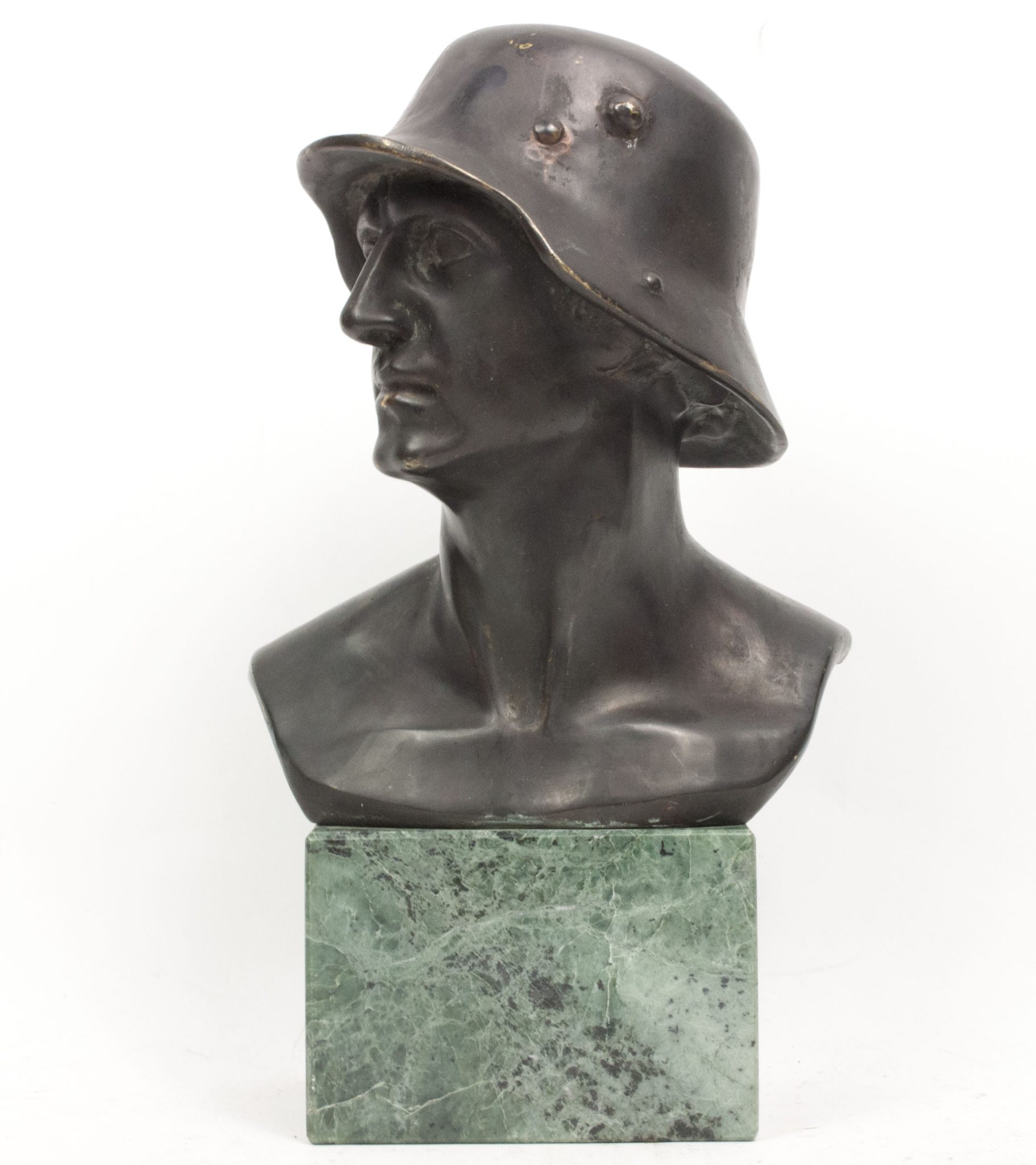 German-World-War-I-Frontsoldier-bust-large-size-30-cm-matching-Stahlhelmbund-Plaque-by-artist-Fritz-P.-Zimmer-VERY-RARE
