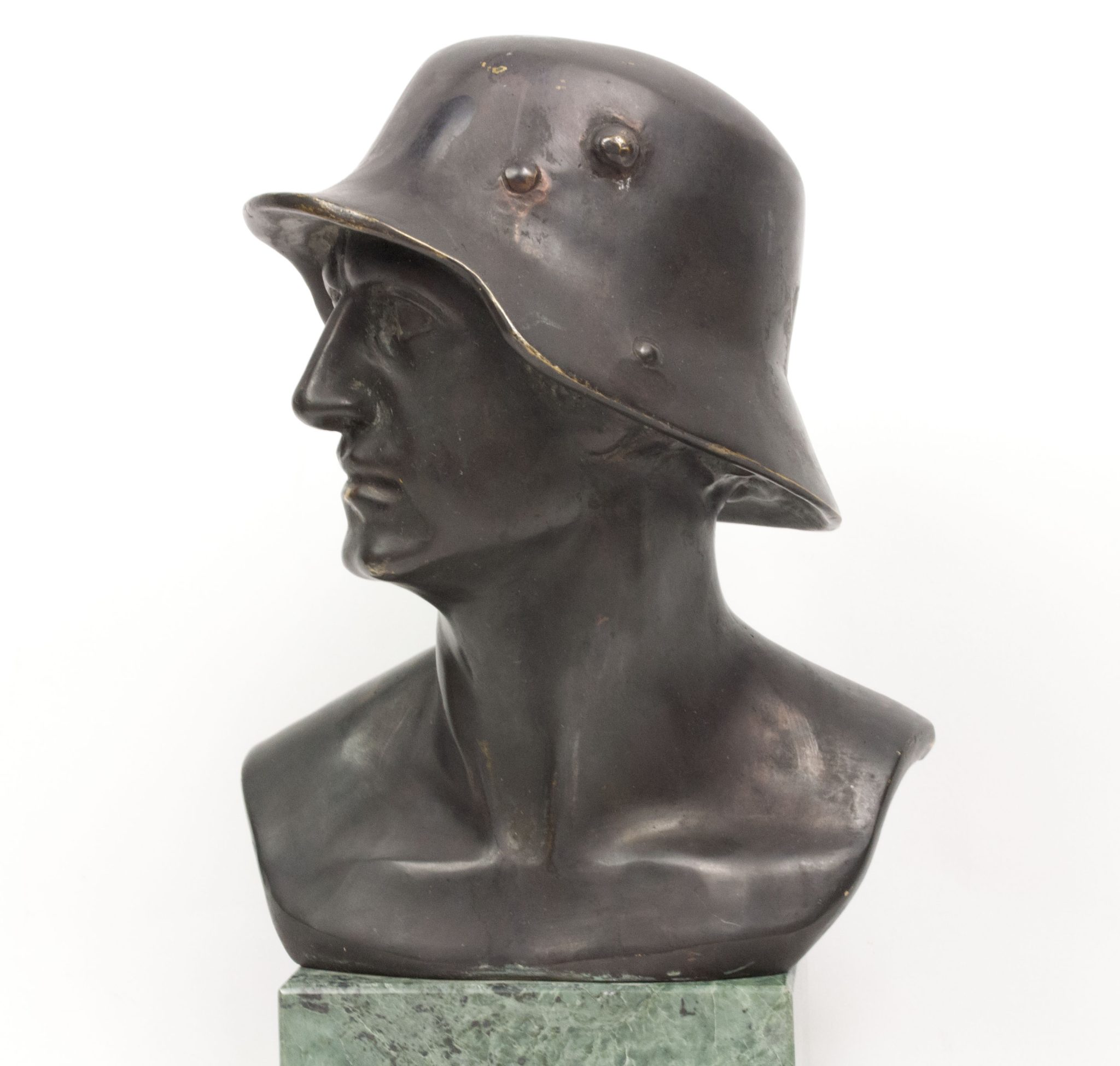 German-World-War-I-Frontsoldier-bust-large-size-30-cm-matching-Stahlhelmbund-Plaque-by-artist-Fritz-P.-Zimmer-VERY-RARE