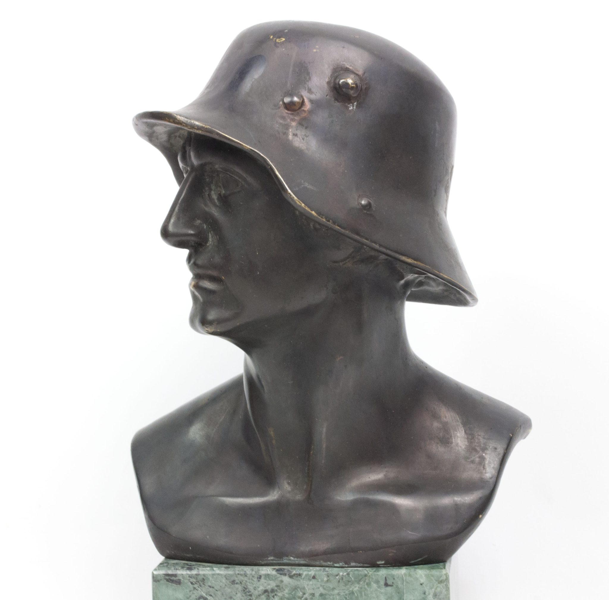 German-World-War-I-Frontsoldier-bust-large-size-30-cm-matching-Stahlhelmbund-Plaque-by-artist-Fritz-P.-Zimmer-VERY-RARE