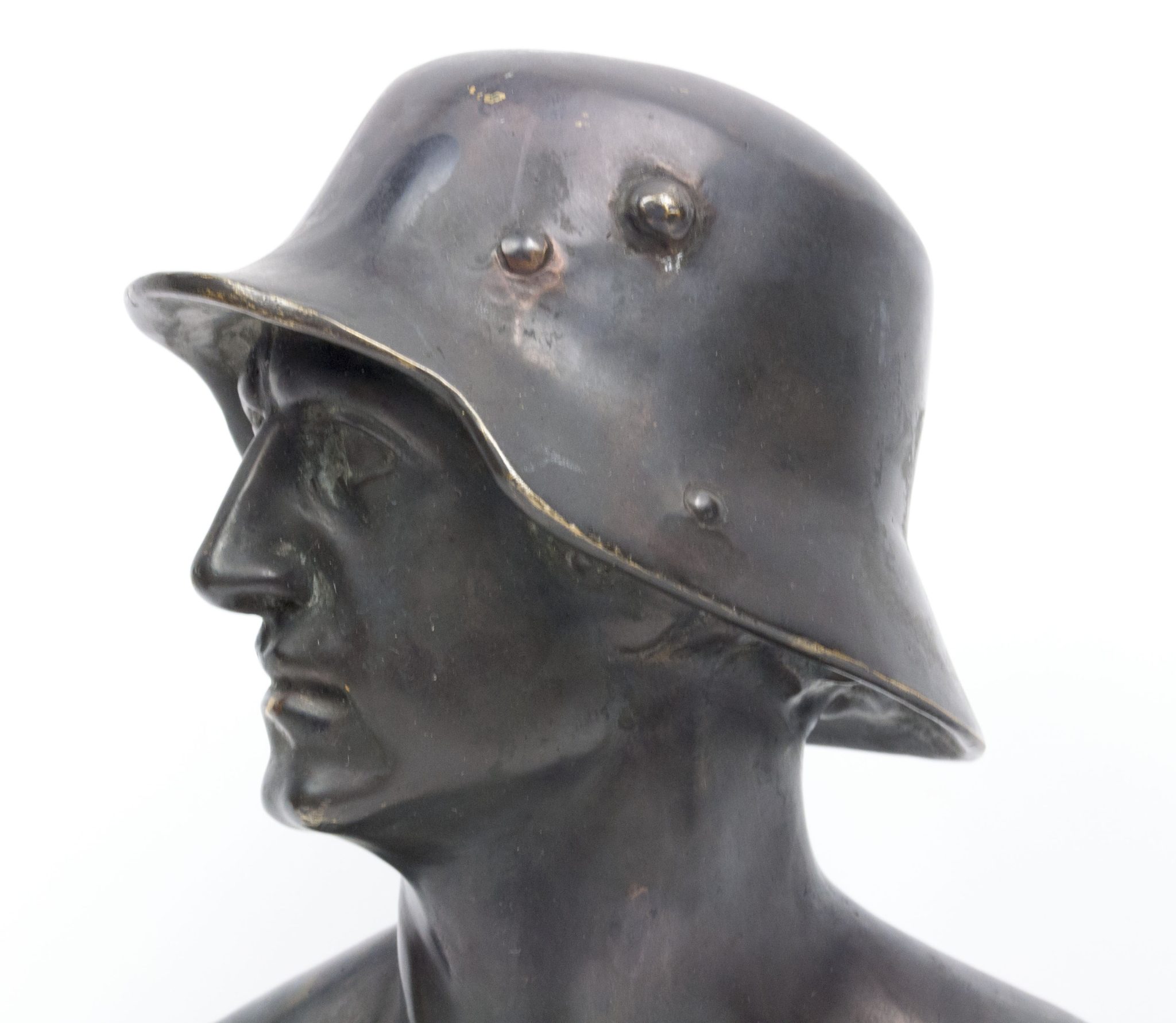 German World War I Frontsoldier bust (large size 30 cm) + matching Stahlhelmbund Plaque by artist Fritz P. Zimmer - VERY RARE - Image 18