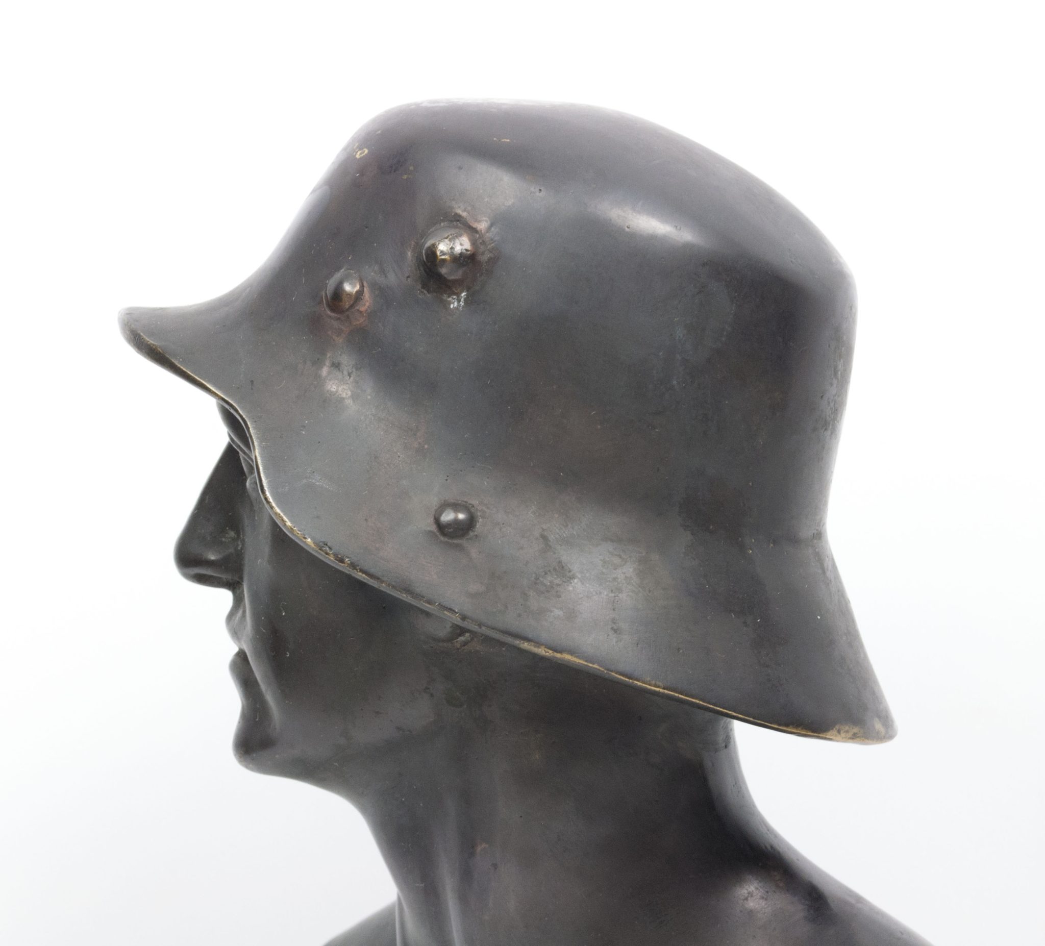 German World War I Frontsoldier bust (large size 30 cm) + matching Stahlhelmbund Plaque by artist Fritz P. Zimmer - VERY RARE - Image 20