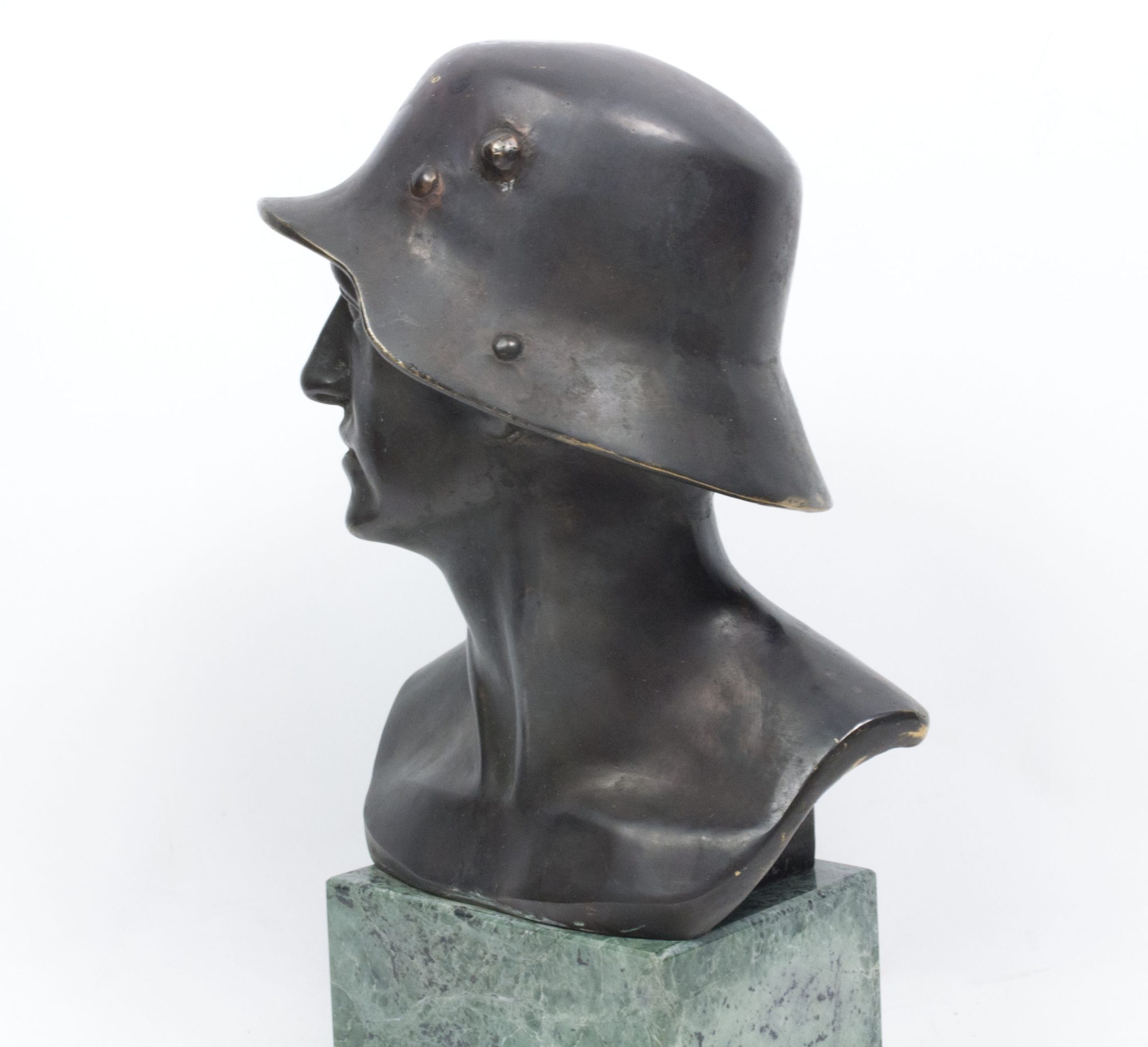 German World War I Frontsoldier bust (large size 30 cm) + matching Stahlhelmbund Plaque by artist Fritz P. Zimmer - VERY RARE - Image 21