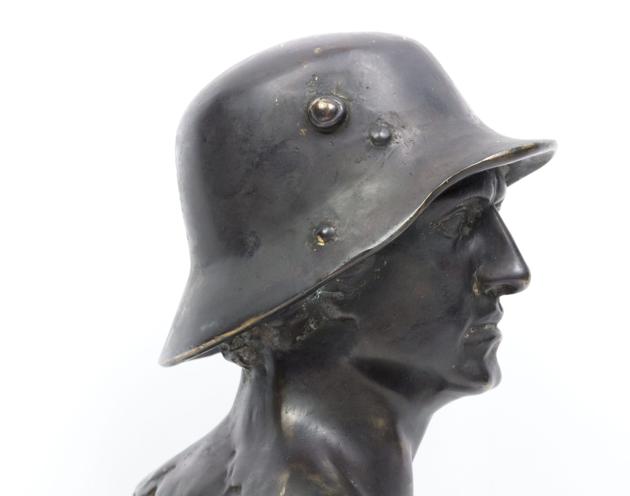 German World War I Frontsoldier bust (large size 30 cm) + matching Stahlhelmbund Plaque by artist Fritz P. Zimmer - VERY RARE - Image 30