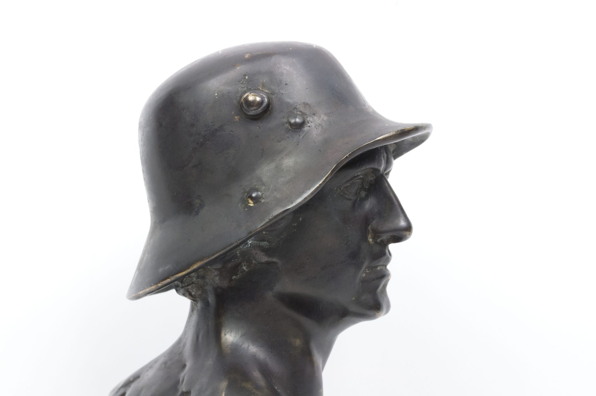 German World War I Frontsoldier bust (large size 30 cm) + matching Stahlhelmbund Plaque by artist Fritz P. Zimmer - VERY RARE - Image 31