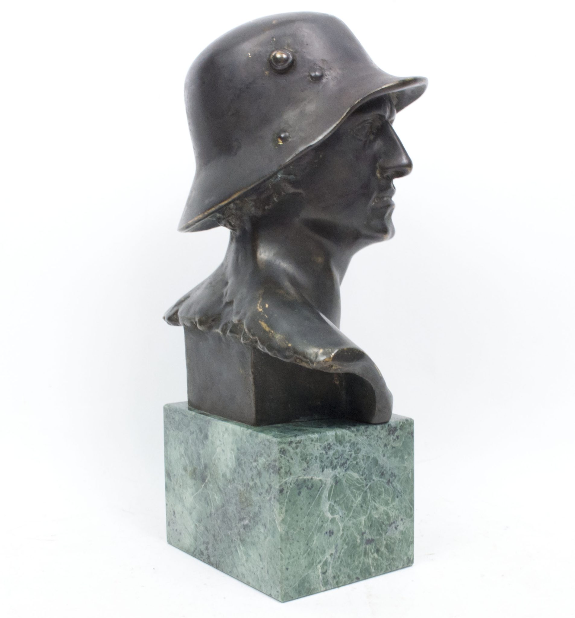 German World War I Frontsoldier bust (large size 30 cm) + matching Stahlhelmbund Plaque by artist Fritz P. Zimmer - VERY RARE - Image 33