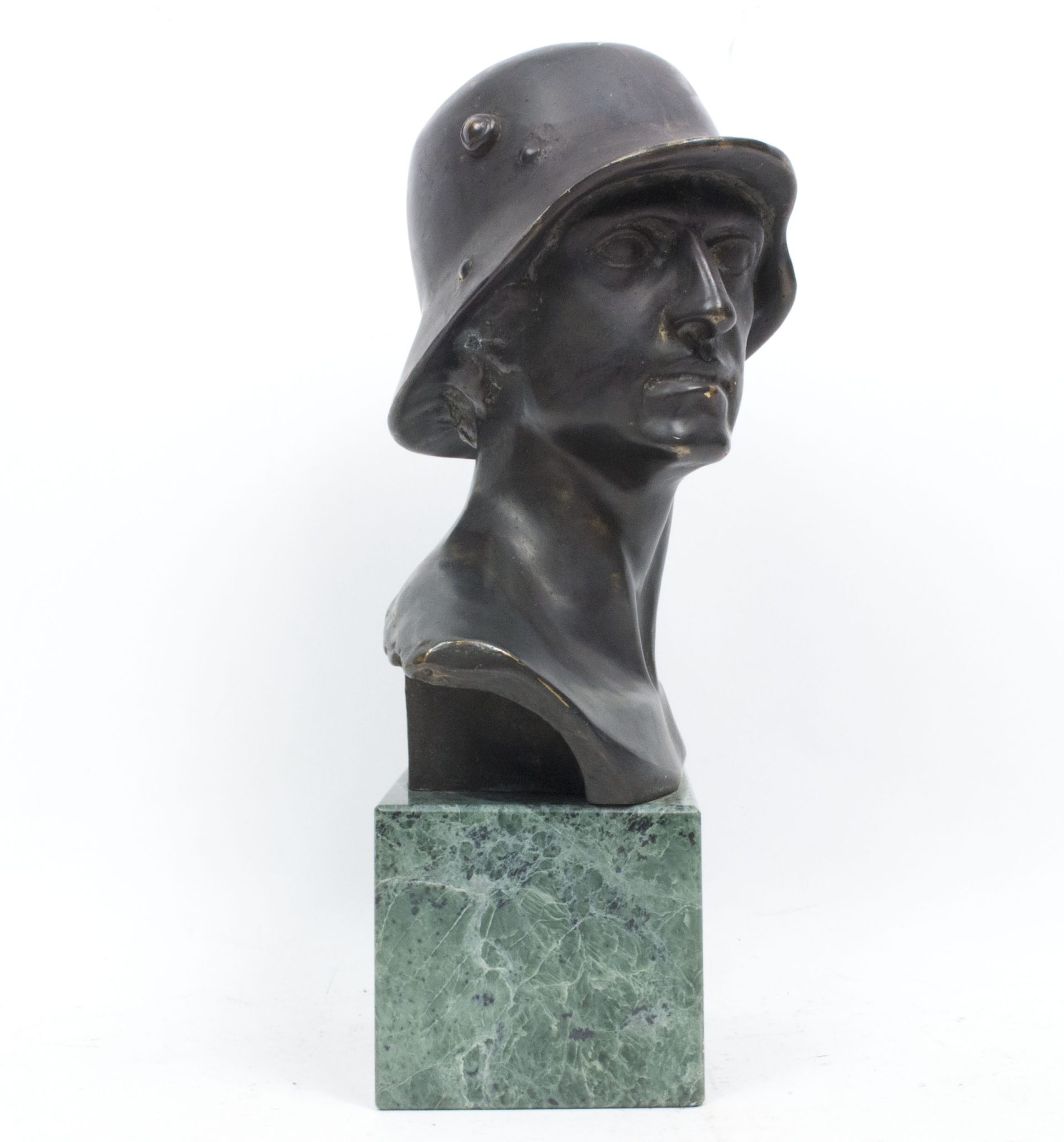 German World War I Frontsoldier bust (large size 30 cm) + matching Stahlhelmbund Plaque by artist Fritz P. Zimmer - VERY RARE - Image 34