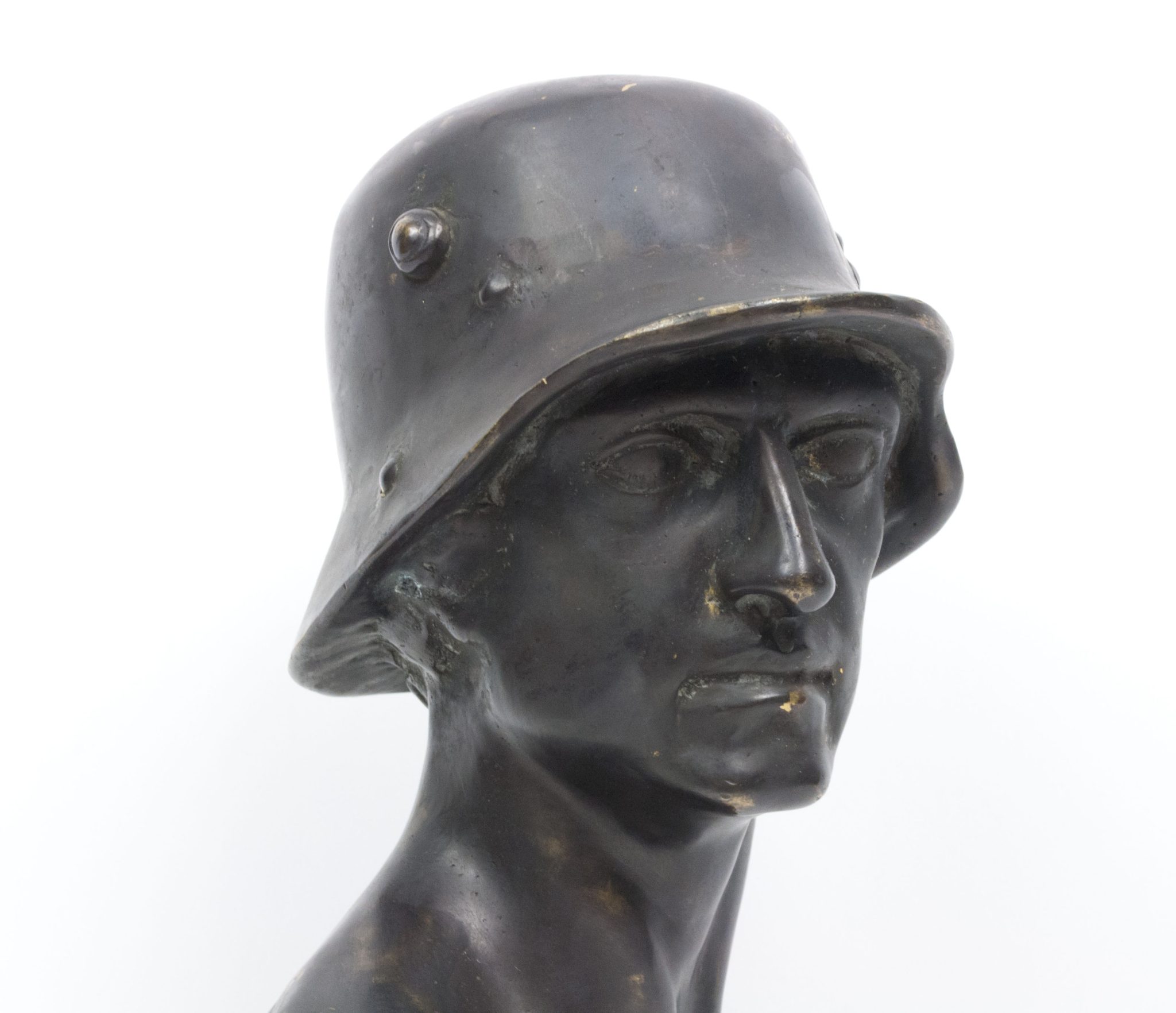 German World War I Frontsoldier bust (large size 30 cm) + matching Stahlhelmbund Plaque by artist Fritz P. Zimmer - VERY RARE - Image 36