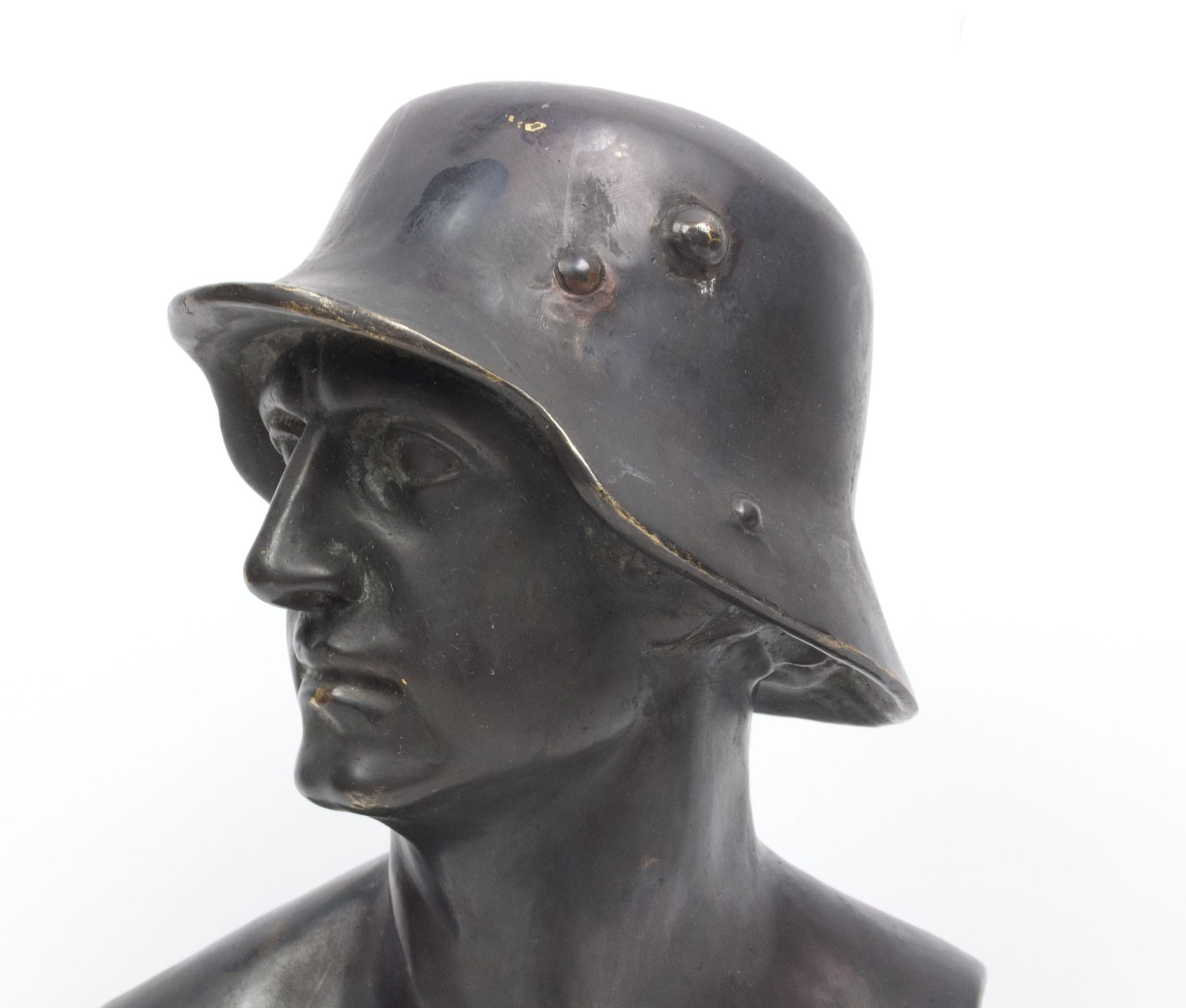 German World War I Frontsoldier bust (large size 30 cm) + matching Stahlhelmbund Plaque by artist Fritz P. Zimmer - VERY RARE - Image 40